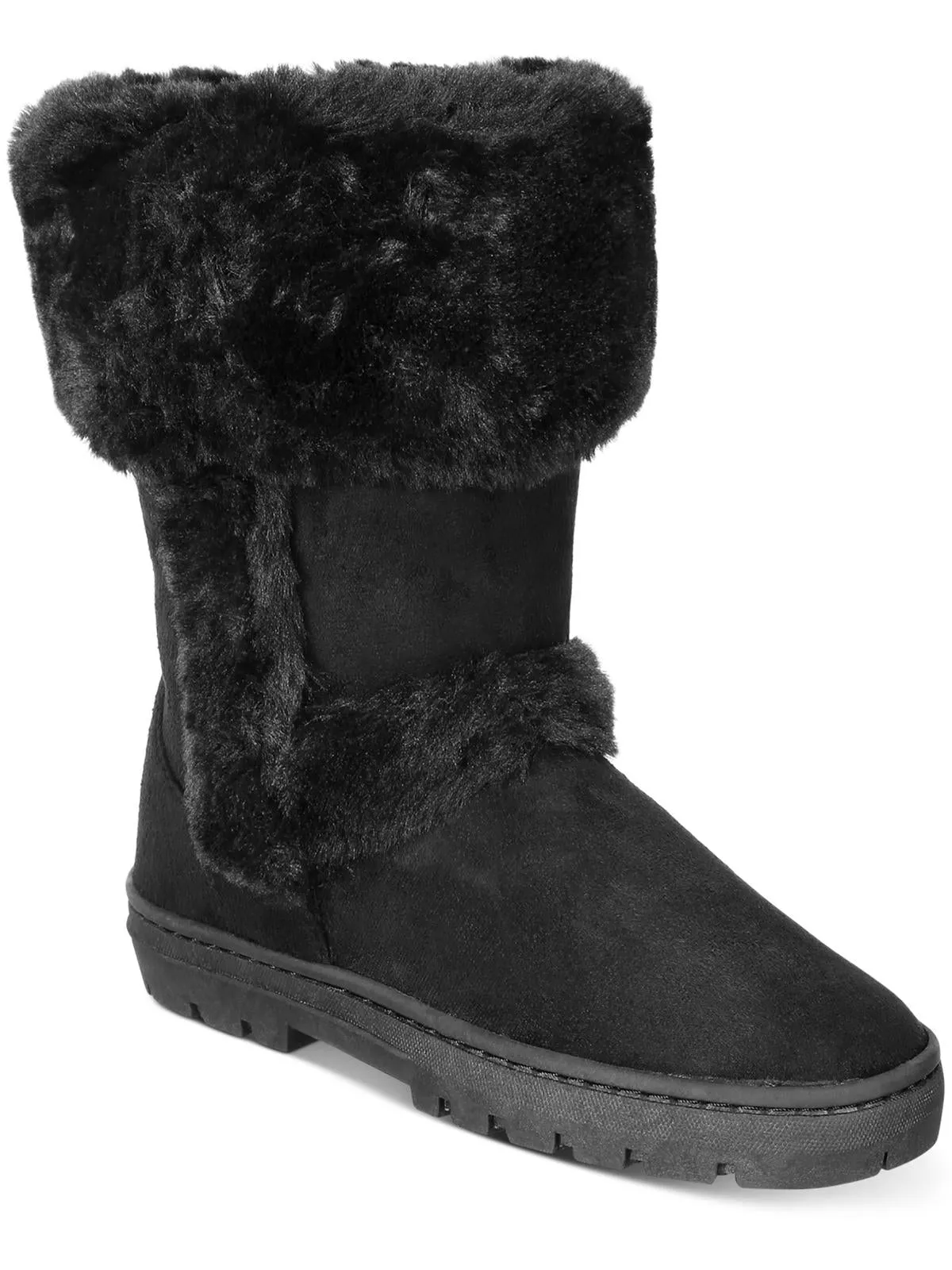 Witty Womens Suede Mid-Calf Winter Boots