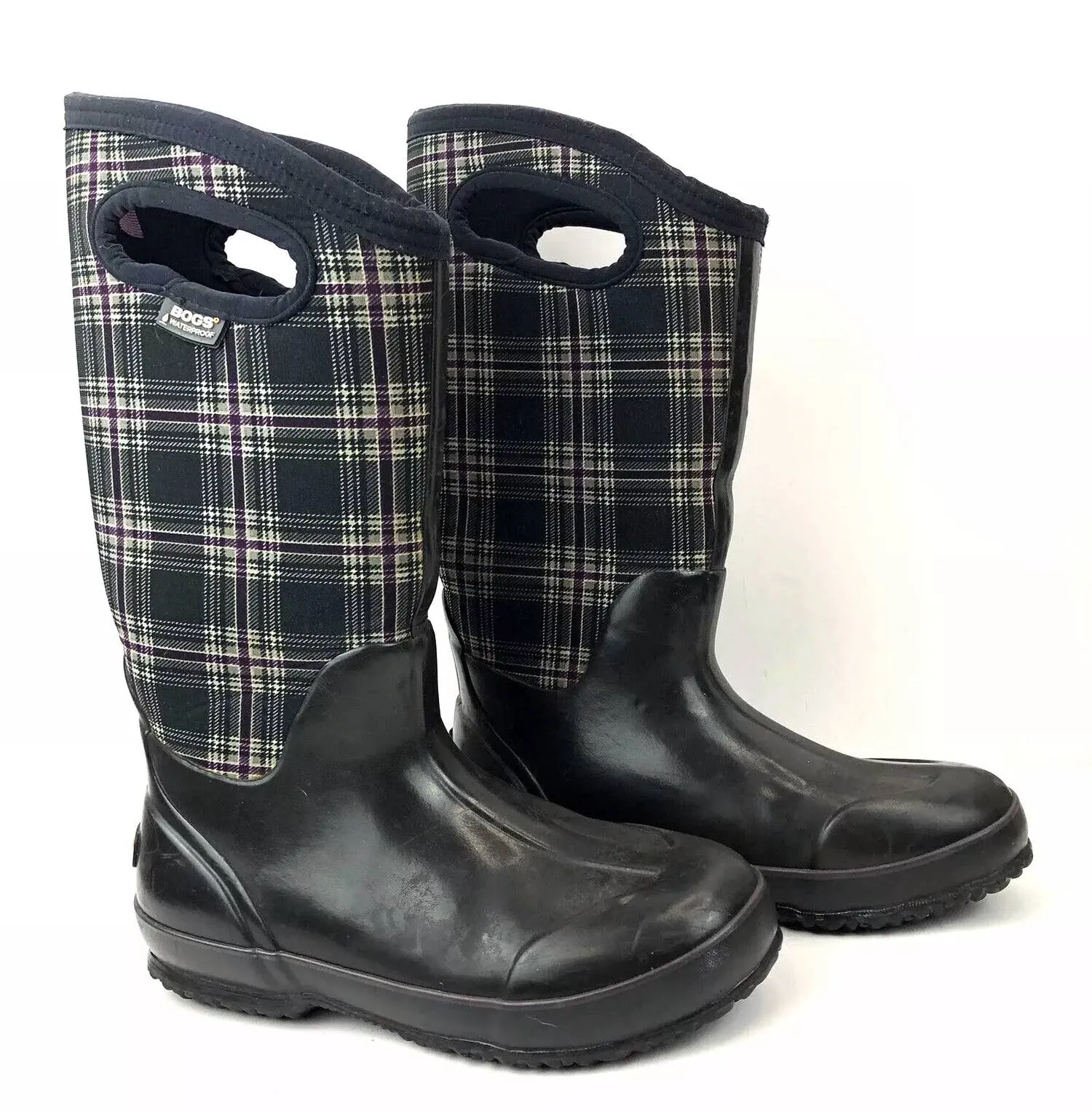 Women's Classic High Winter Boot In Black Plaid