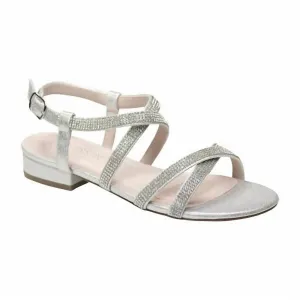 Women's Cross Strappy Flat Sandals In Silver