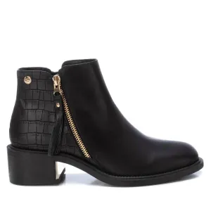 Women's Faux Leather Ankle Boots In Black