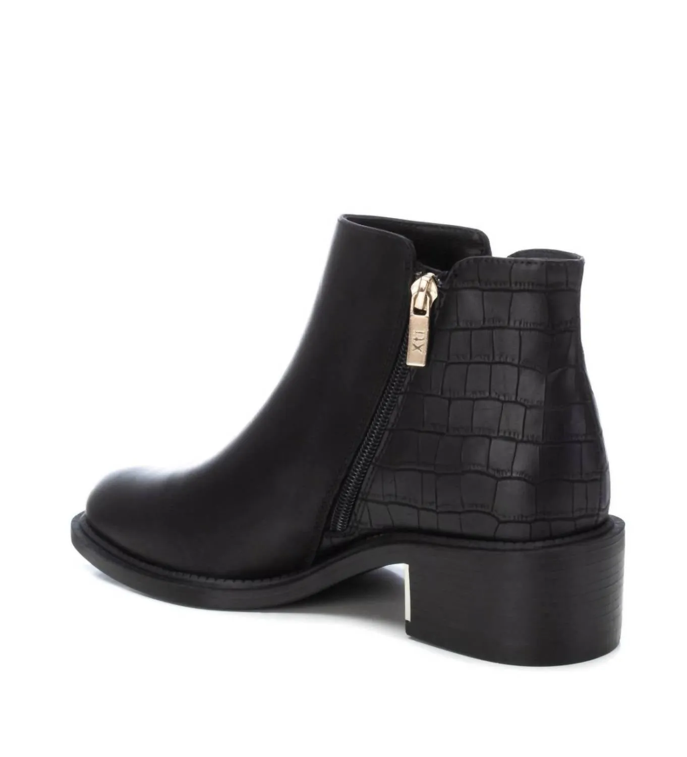 Women's Faux Leather Ankle Boots In Black