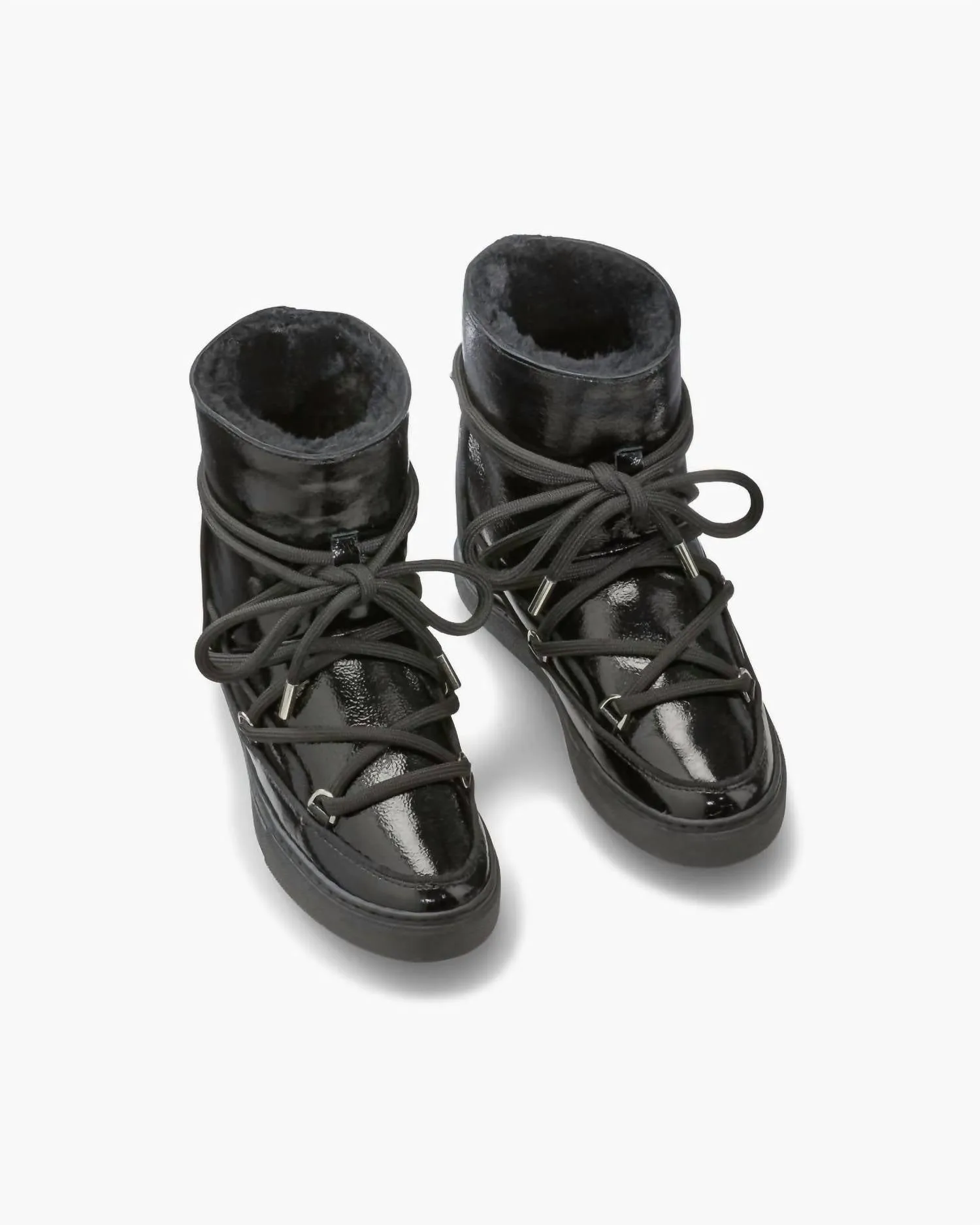Women's Full Leather Naplack Wedge Boot In Black