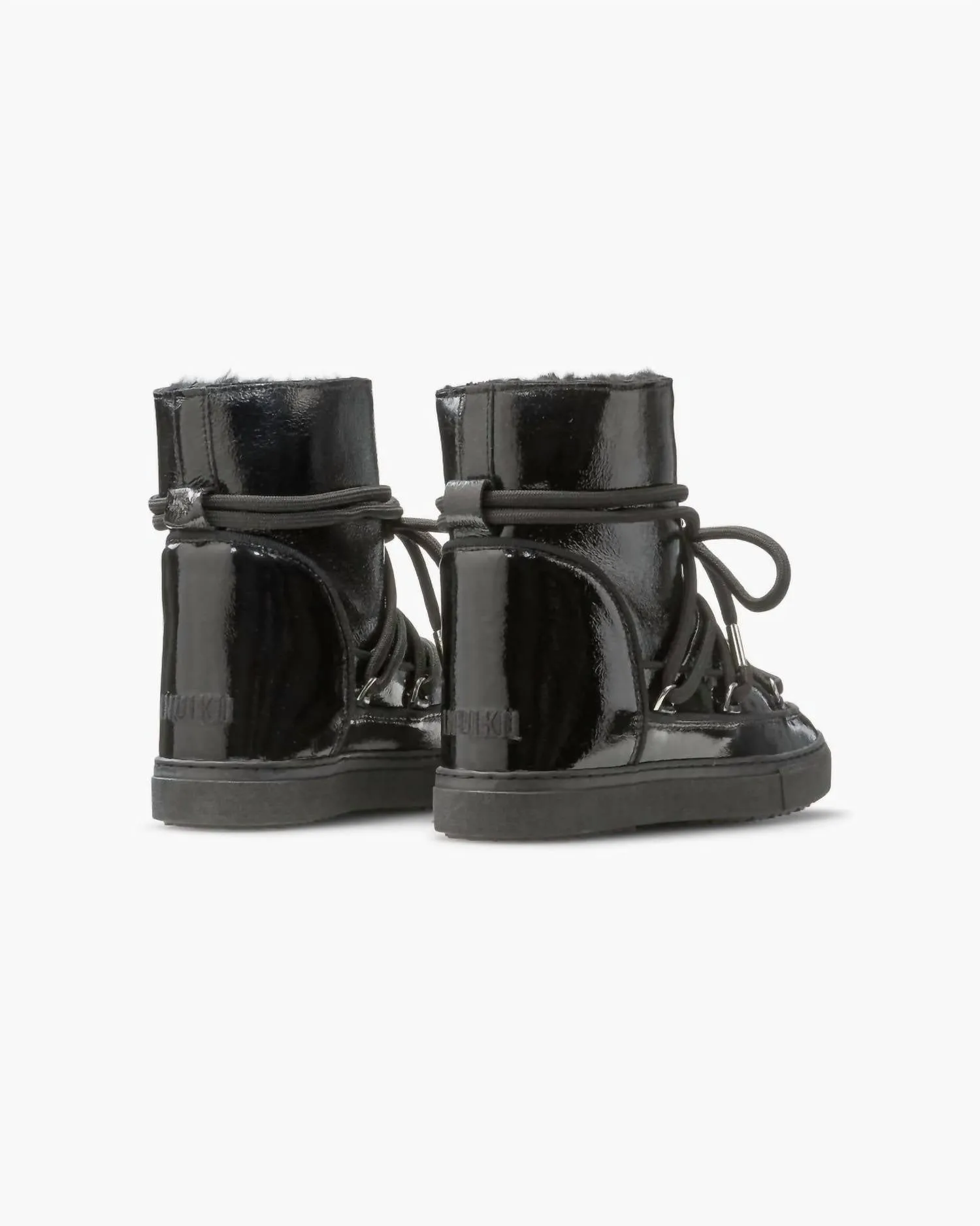 Women's Full Leather Naplack Wedge Boot In Black