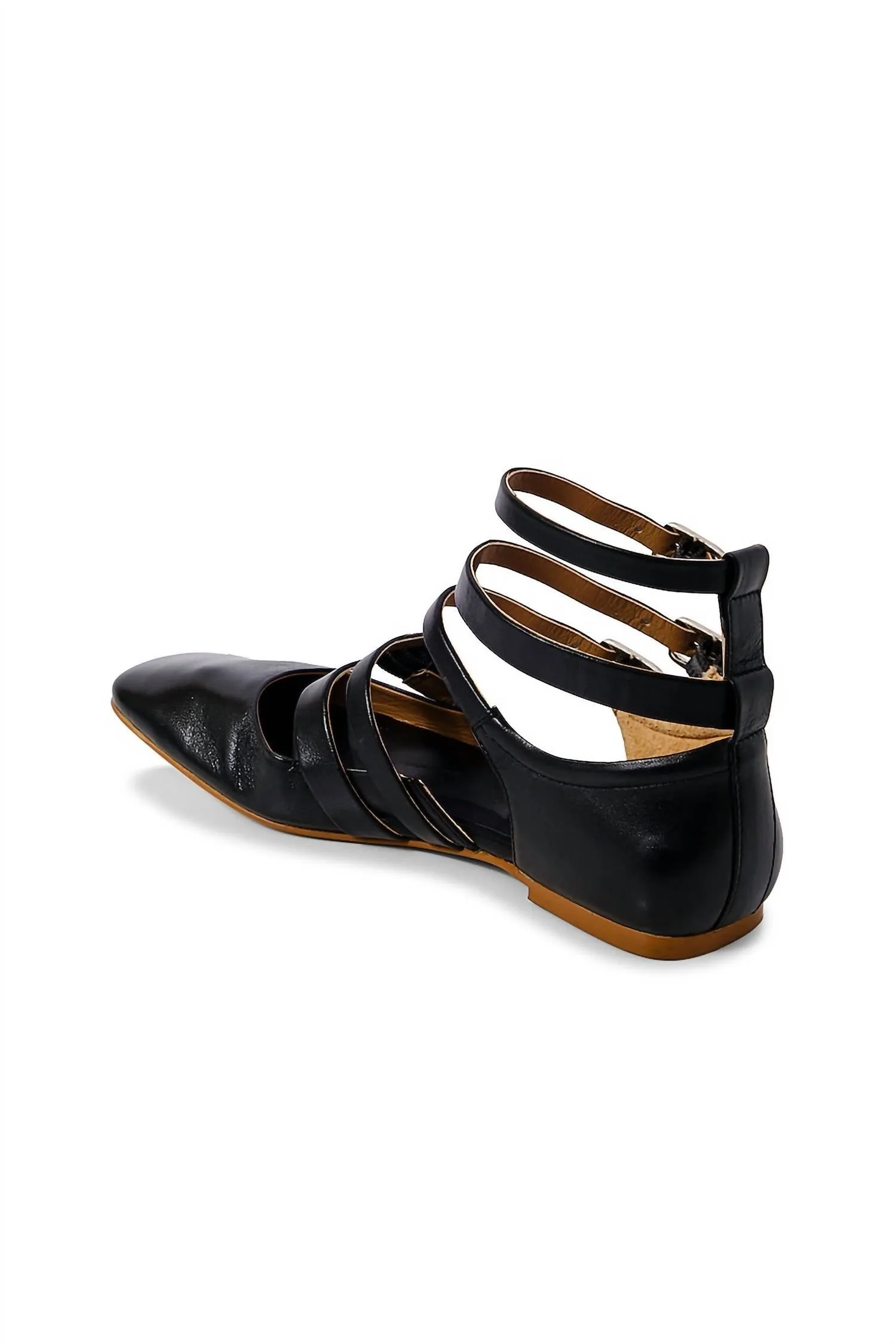Women's Hart Buckle Ballet Flat Shoe In Black