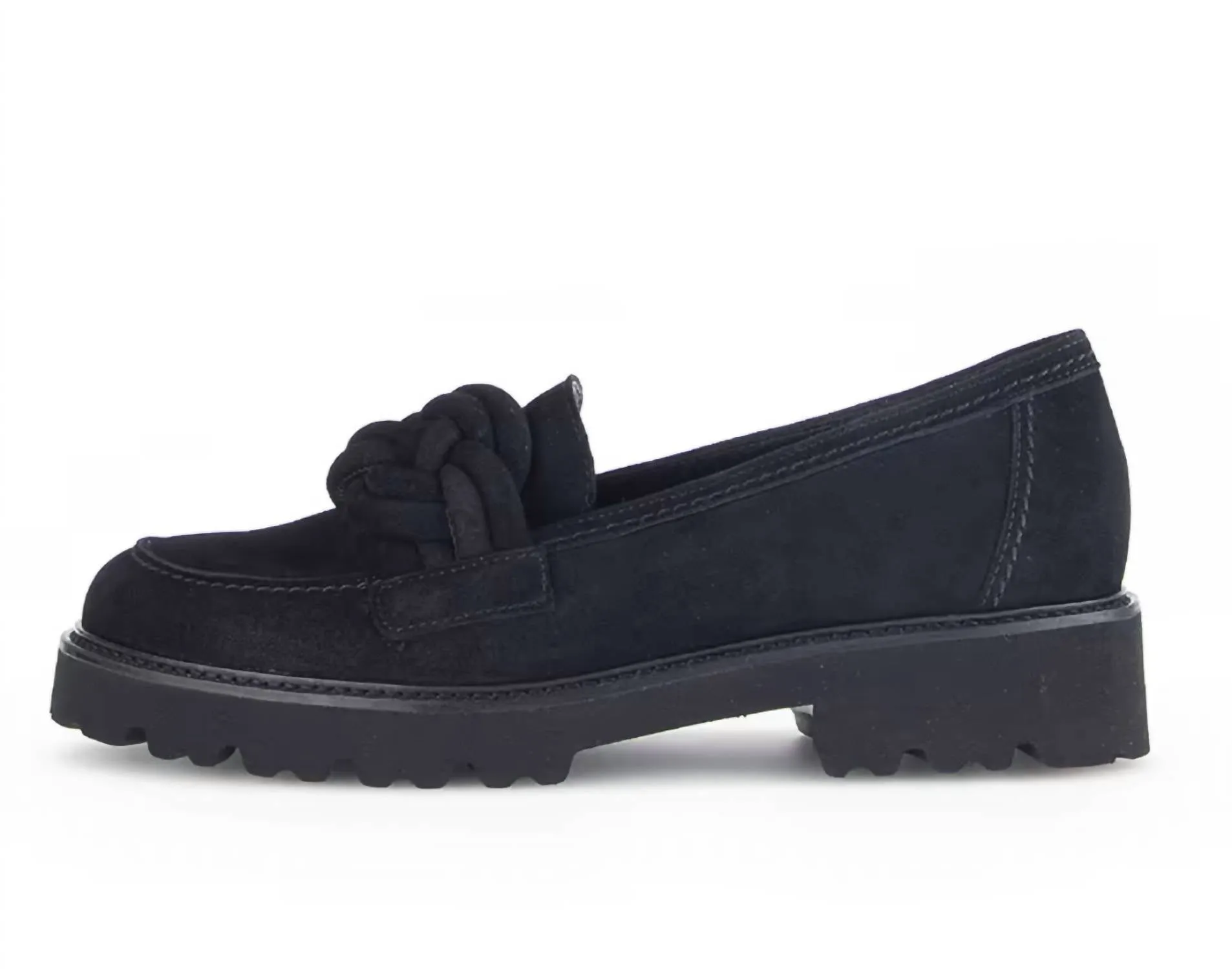 Women's Knot Suede Loafer In Black