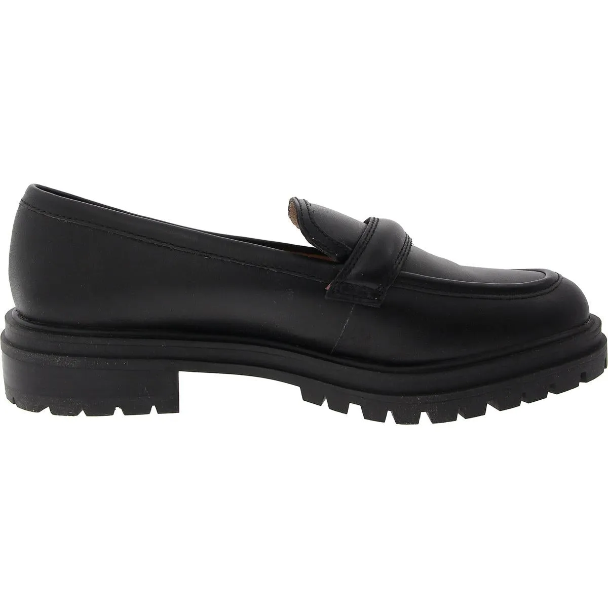 Womens Leather Trim Leather Loafers