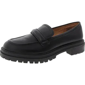 Womens Leather Trim Leather Loafers