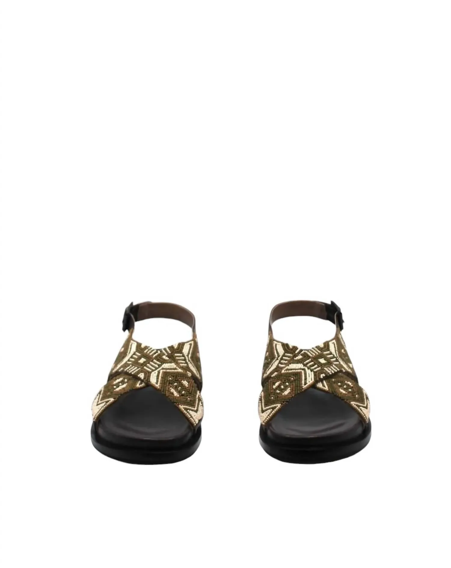Women's Mali Beaded Sandal In Beige/multi Color Beads