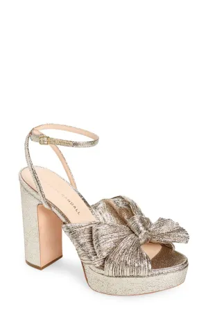 Women's Natalia Platform Bow Heel Sandal In Champagne
